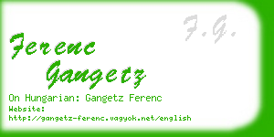 ferenc gangetz business card